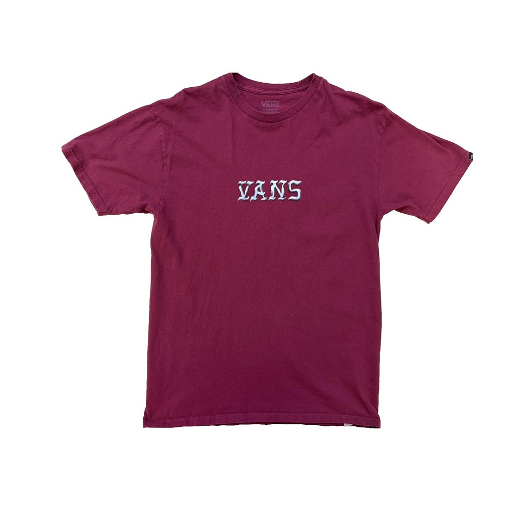 Vans Shirt Mens MED Red Bones Daisies Graphic Off The Wall Skateboard Streetwear